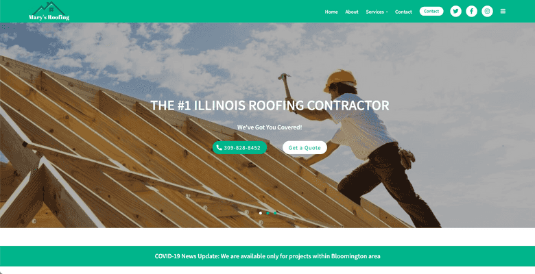 Mary's Roofing Screenshot