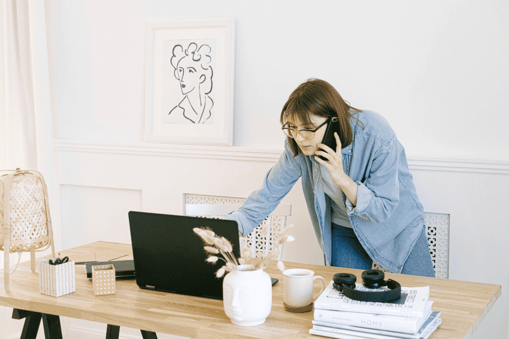 Woman looking at a monitor